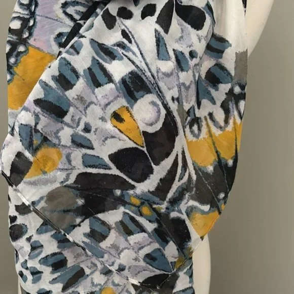 Butterfly Print Colourful Scarf - Picture 2 of 4
